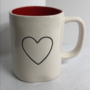 Rae Dunn Valentines Double sided Heart Mug Black